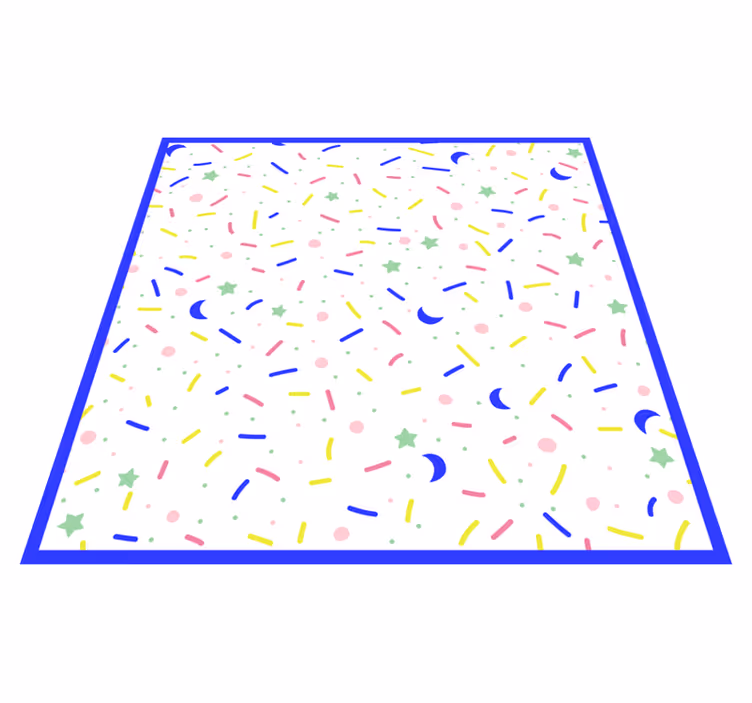 Party colorful shapes kids vinyl rug - TenStickers