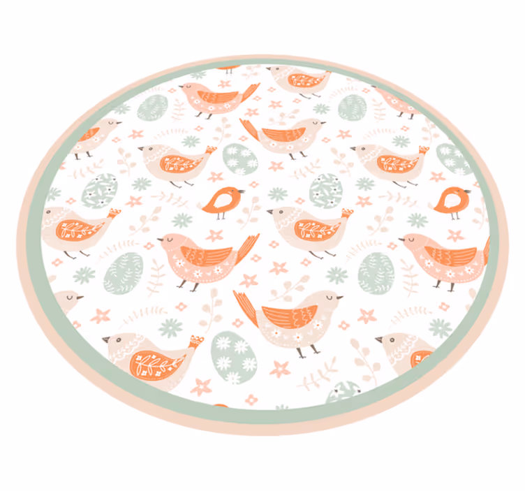 Minimalistic nordic little birds kids vinyl rug - TenStickers