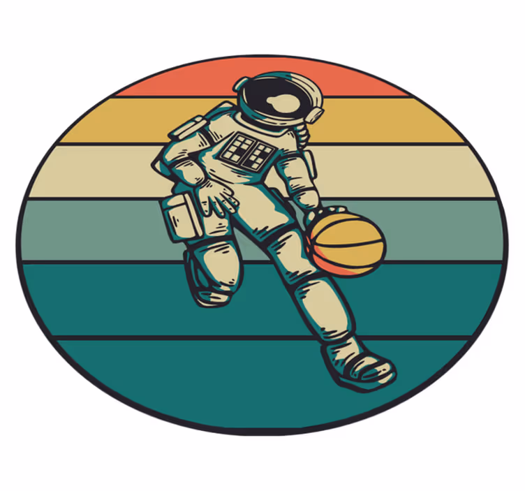 Astronaut basketball player game vinyl rug - TenStickers