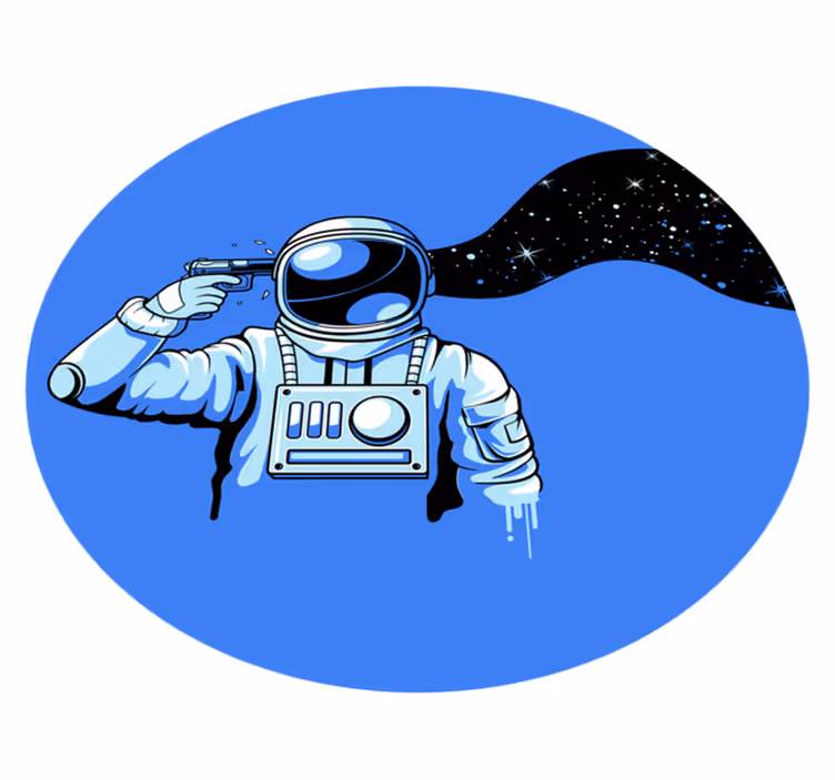 Astronaut Cosmic Scene teen vinyl rug - TenStickers
