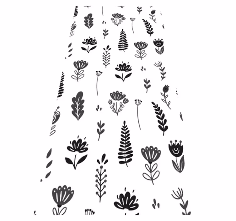 Floral silhouette pattern floral vinyl rug - TenStickers