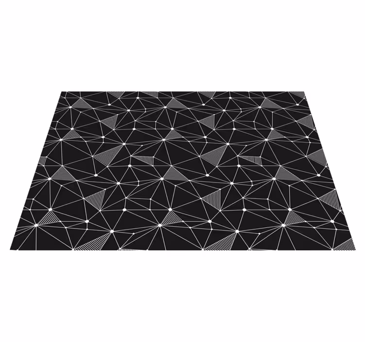 Geometric vinyl rug with striking shapes - TenStickers