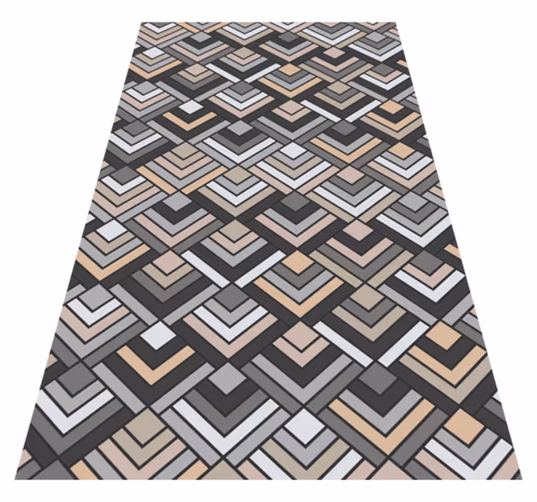 Layered Chevron Shapes geometric vinyl rug - TenStickers