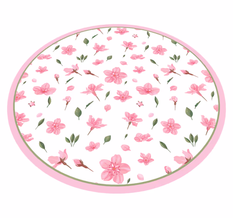Blooming Pink Flower floral vinyl rug - TenStickers
