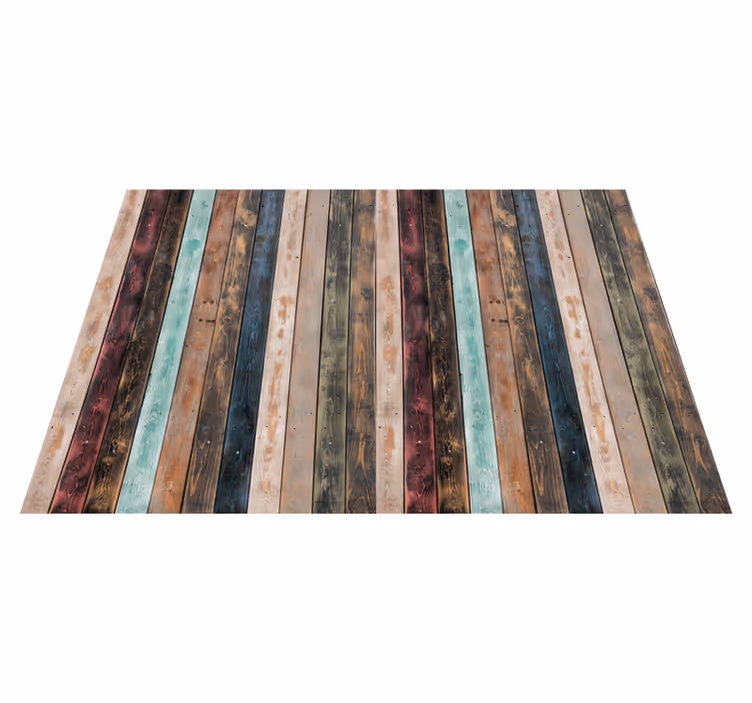 Colorful classic planks wood effect vinyl rug - TenStickers