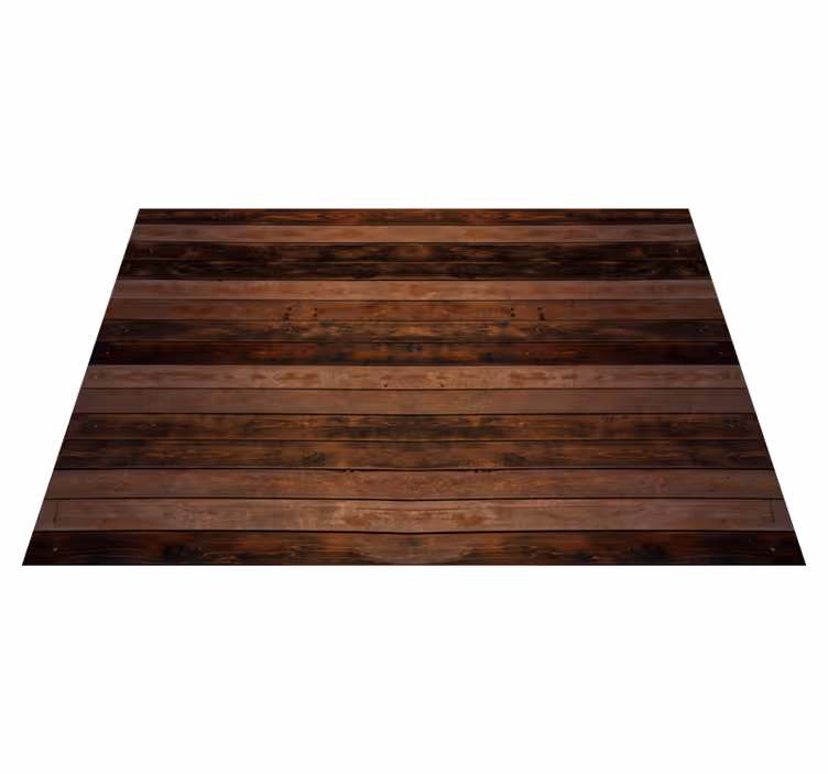 Realistic dark brown shade wood effect vinyl rug - TenStickers
