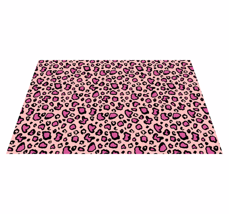 Rose Leopard Dots animal print vinyl rug - TenStickers