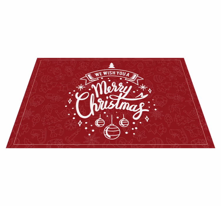 Merry Holiday greetings Christmas vinyl rug - TenStickers