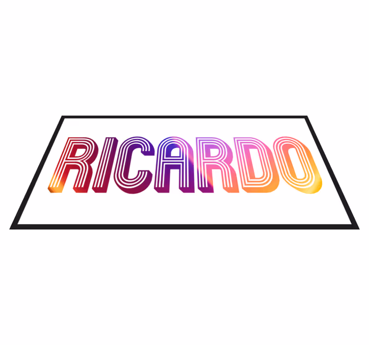 Custom Name neon teen vinyl rug - TenStickers