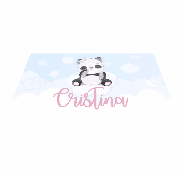 Cute Panda Illustration custom vinyl rug - TenStickers