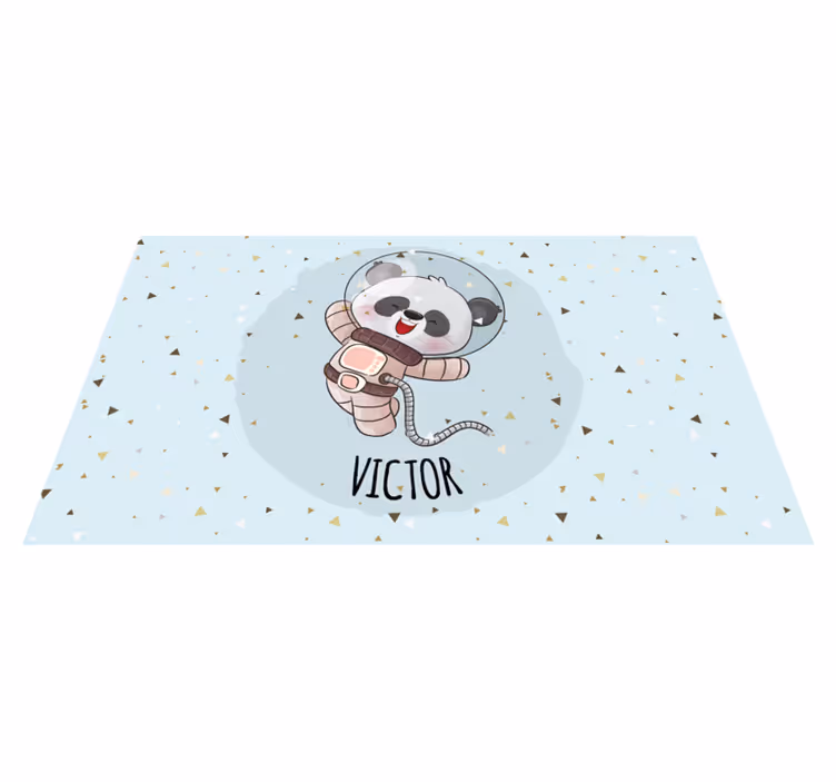 Cute Panda Astronaut custom vinyl rug - TenStickers