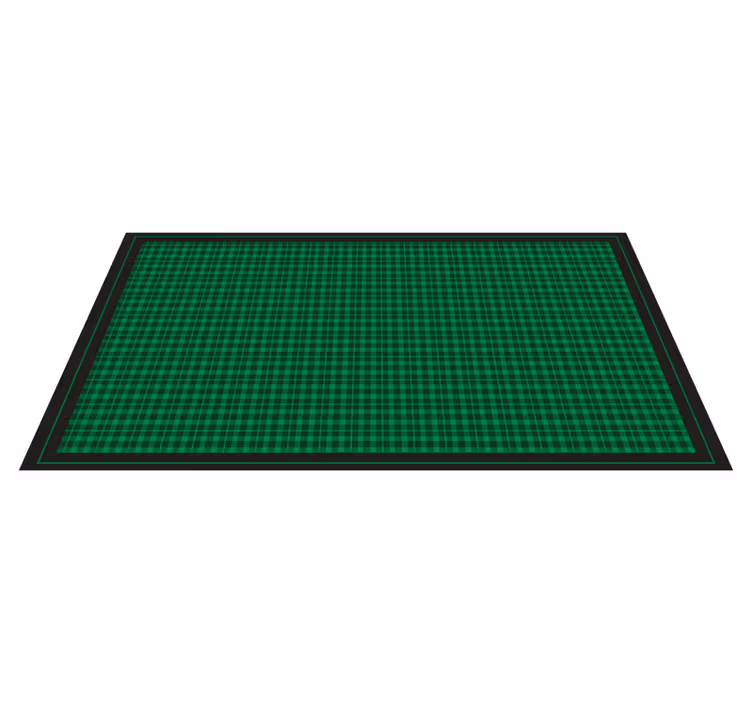 Green Checkered Pattern geometric vinyl rug - TenStickers
