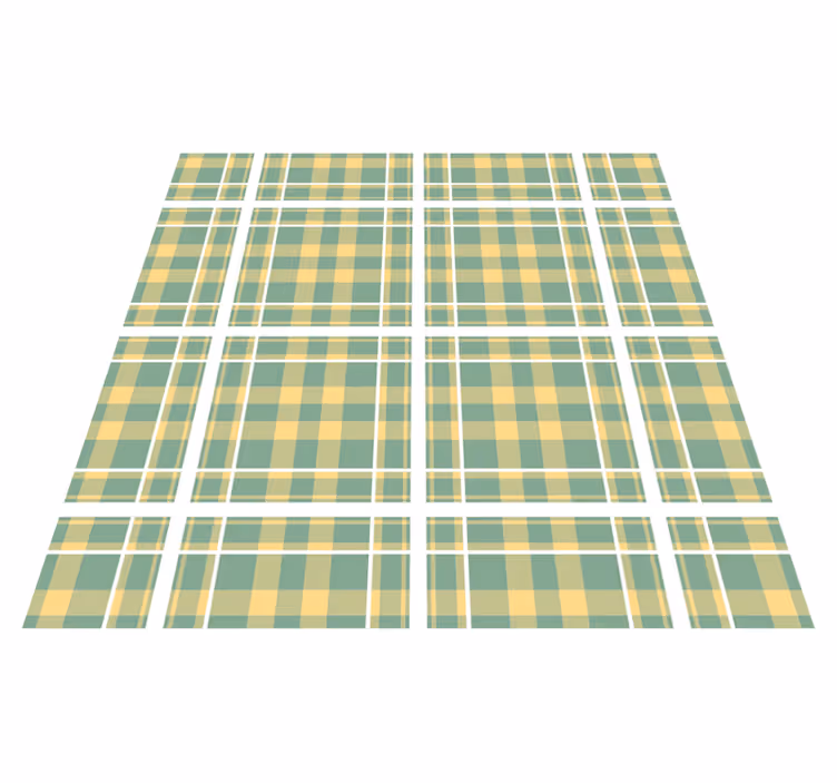 Checked Motif striped vinyl rug - TenStickers