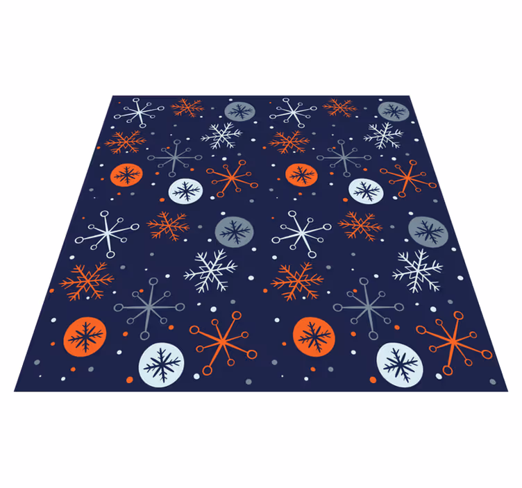 Snowflake Motifs Christmas vinyl rug - TenStickers
