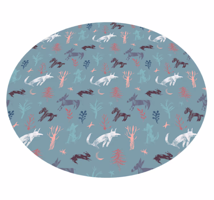 Nature Inspired Creatures animal print vinyl rug - TenStickers