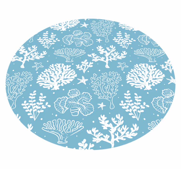 Coral reef motif floral vinyl rug - TenStickers