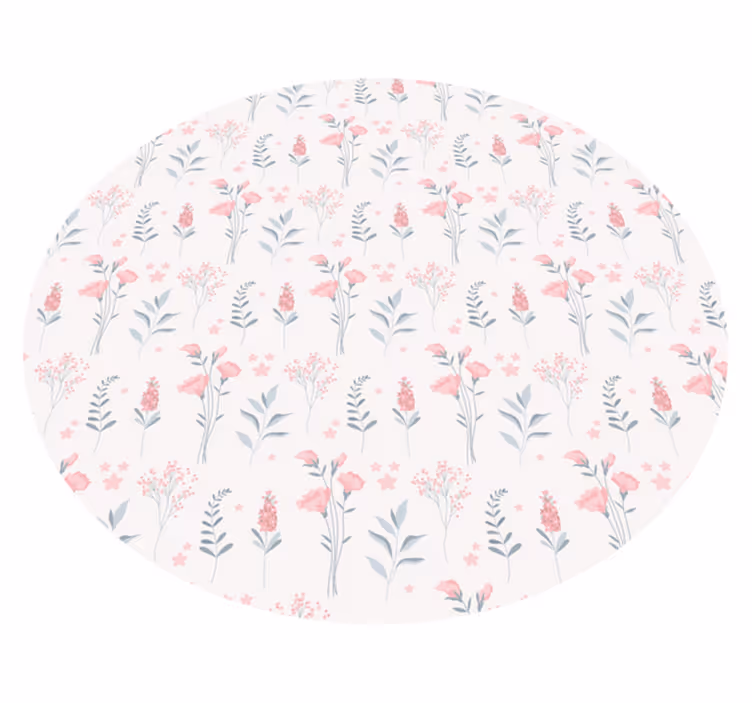 Floral vinyl rug with a floral patterned design - TenStickers