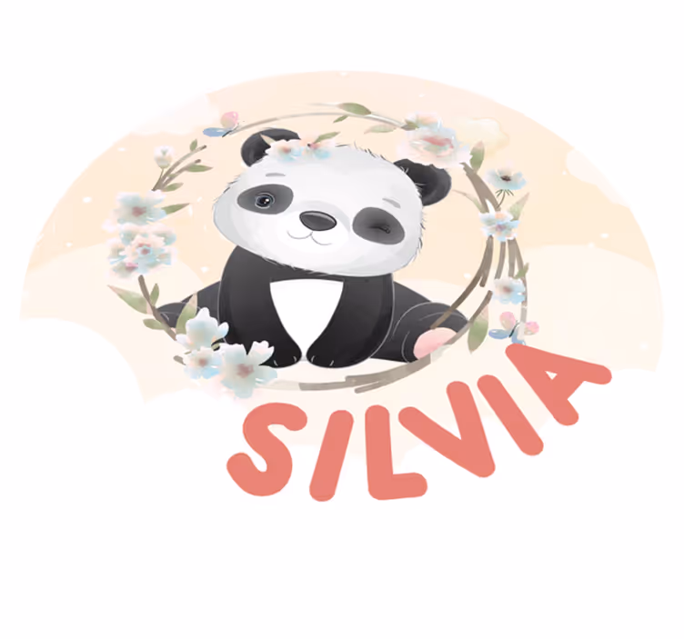 Custom vinyl rug with cute panda design - TenStickers