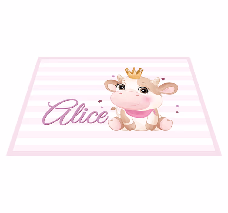 Custom vinyl rug cute cow design - TenStickers