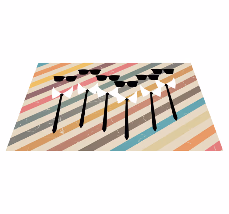 Dapper Group Attire striped vinyl rug - TenStickers