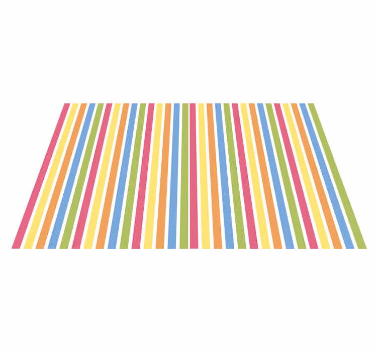 Striped vinyl rug with colorful vertical lines - TenStickers