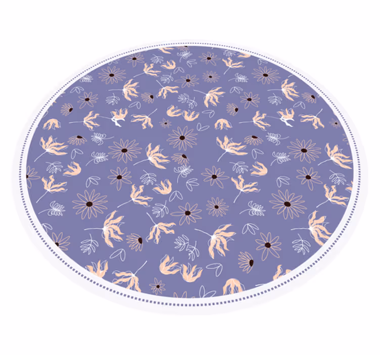 Floral vinyl rug in floral purple pattern - TenStickers