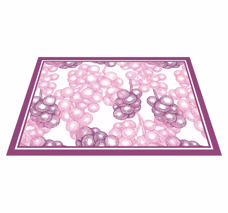 Purple grapes design floral vinyl rug - TenStickers