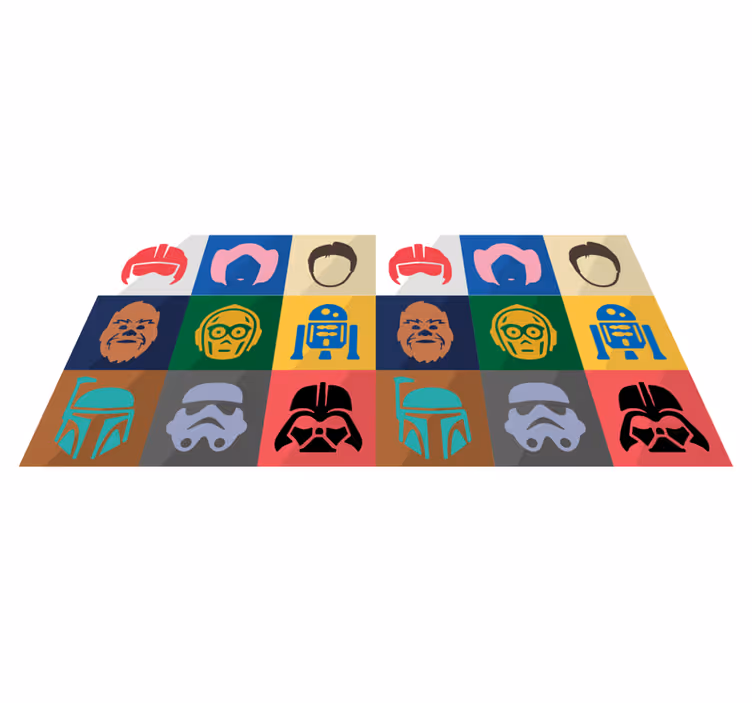 Film character faces teen vinyl rug - TenStickers