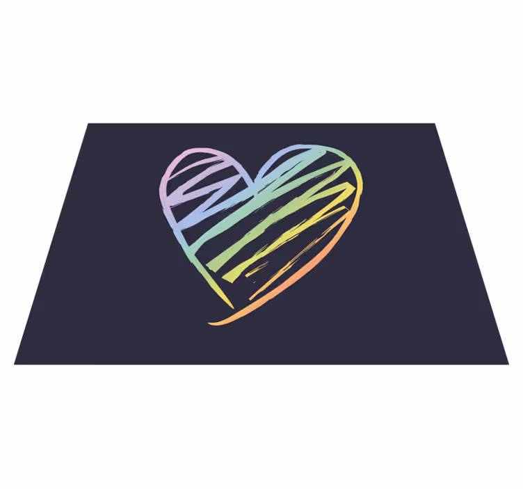 Rainbow heart teen vinyl rug - TenStickers