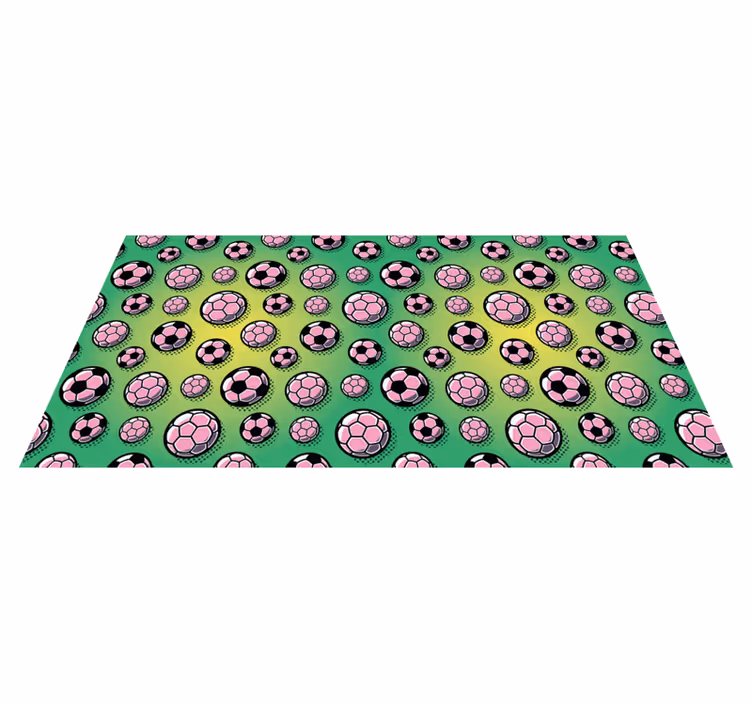 Charming Soccer Balls teen vinyl rug - TenStickers