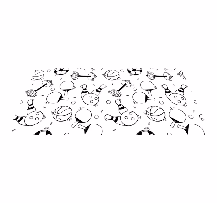 Active Sports Icons game vinyl rug - TenStickers