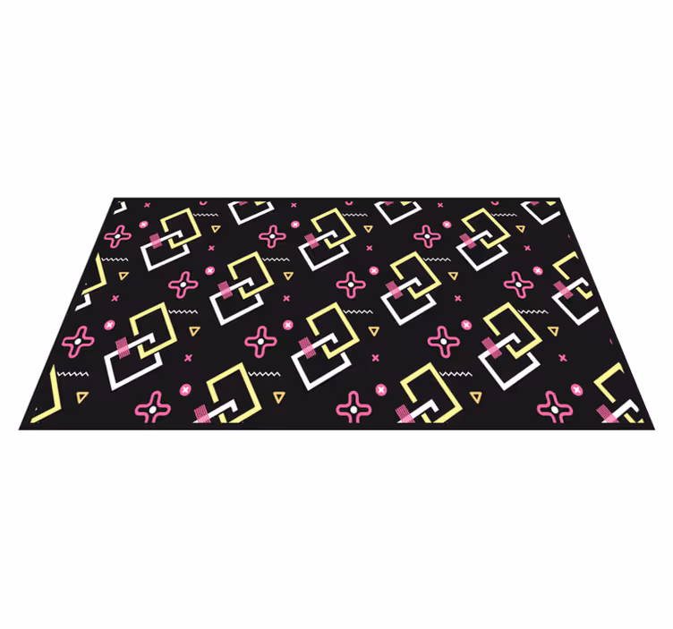 Geometric vinyl rug with contemporary design - TenStickers