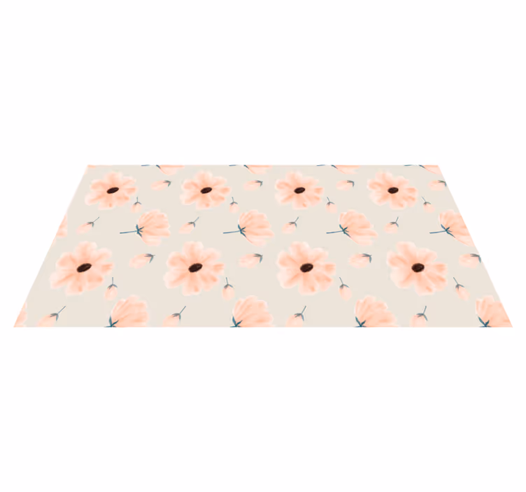 Gentle Motif floral vinyl rug - TenStickers