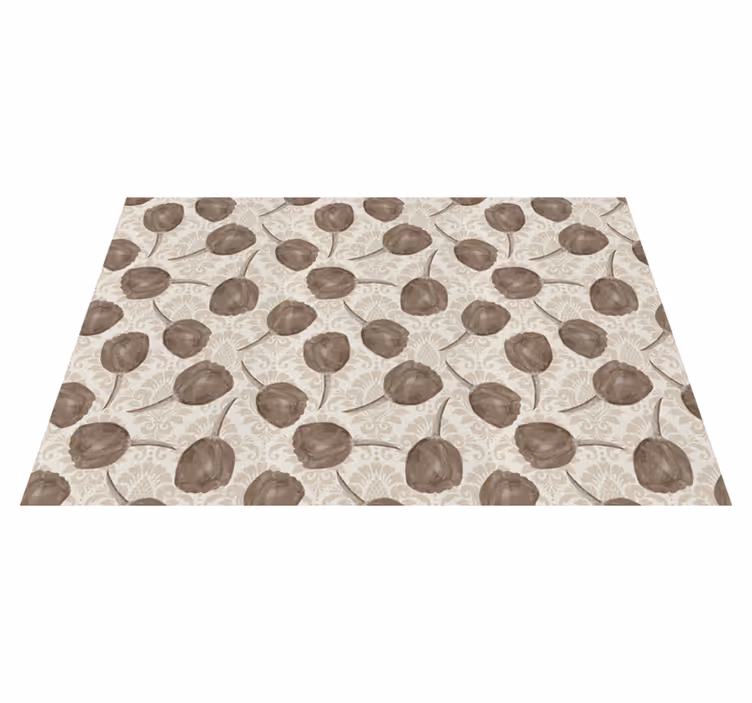 Gentle Botanical Motif floral vinyl rug - TenStickers