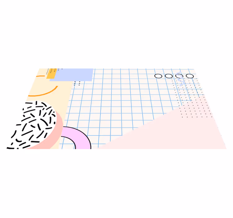 Modern abstract geometric vinyl rug - TenStickers
