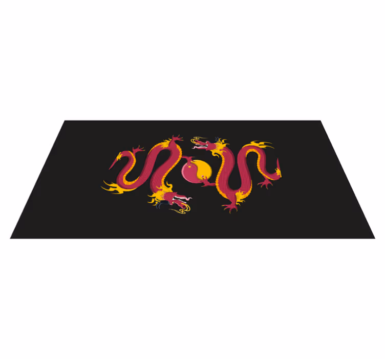 Dragon symbolism ethnic vinyl rug - TenStickers