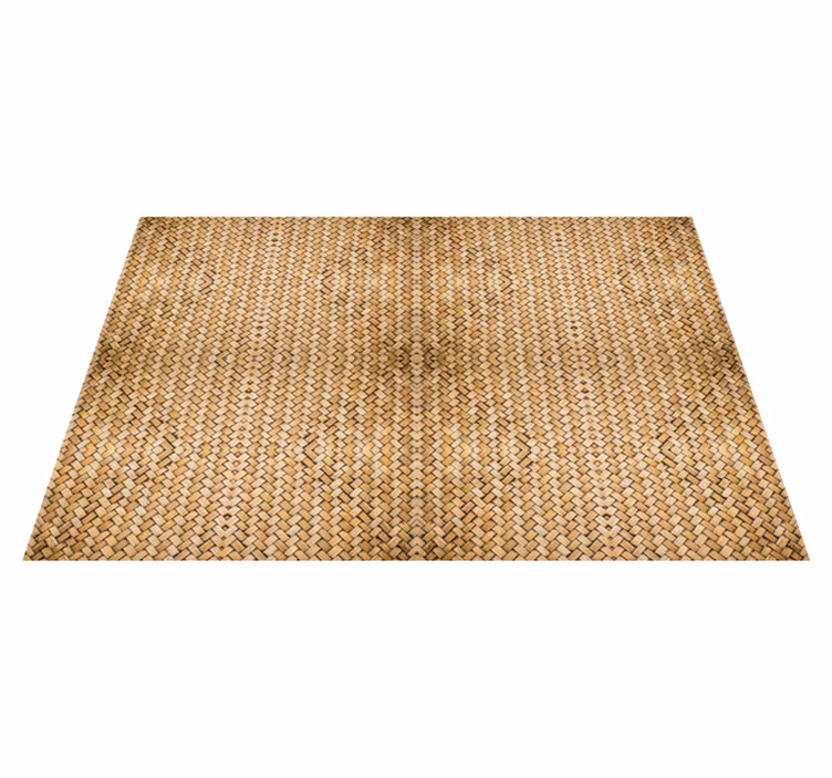 Bamboo woven effect wood effect bathroom vinyl rug - TenStickers