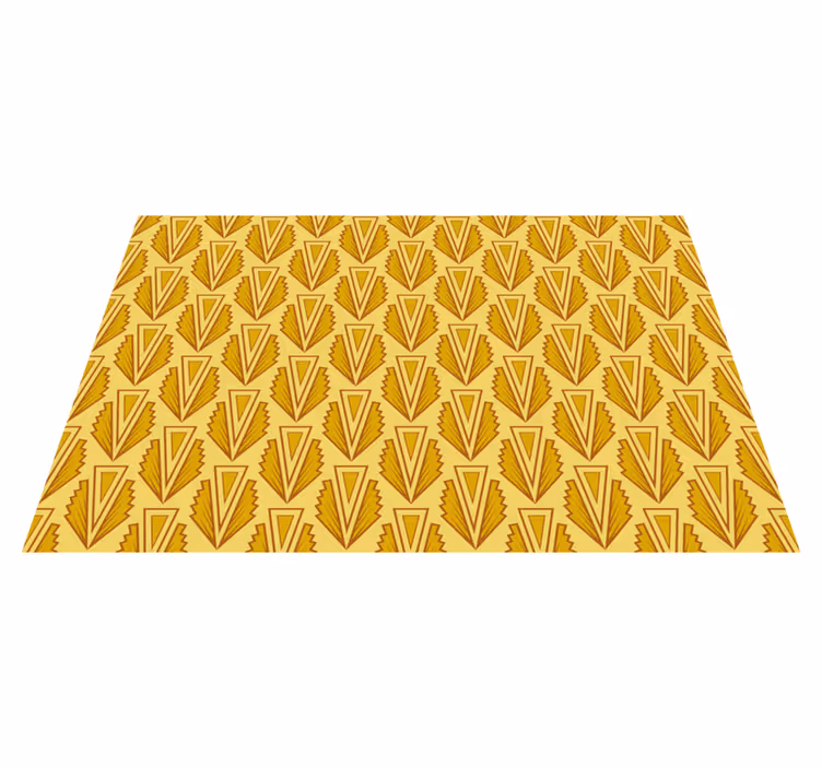 Geometric Yellow Pattern mosaic vinyl rug - TenStickers