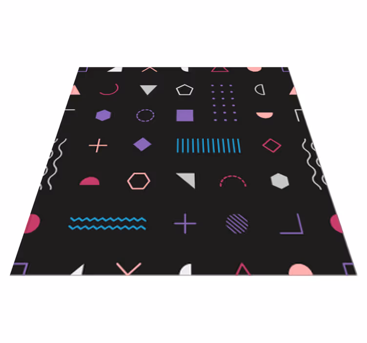 Playful Shapes Display geometric vinyl rug - TenStickers