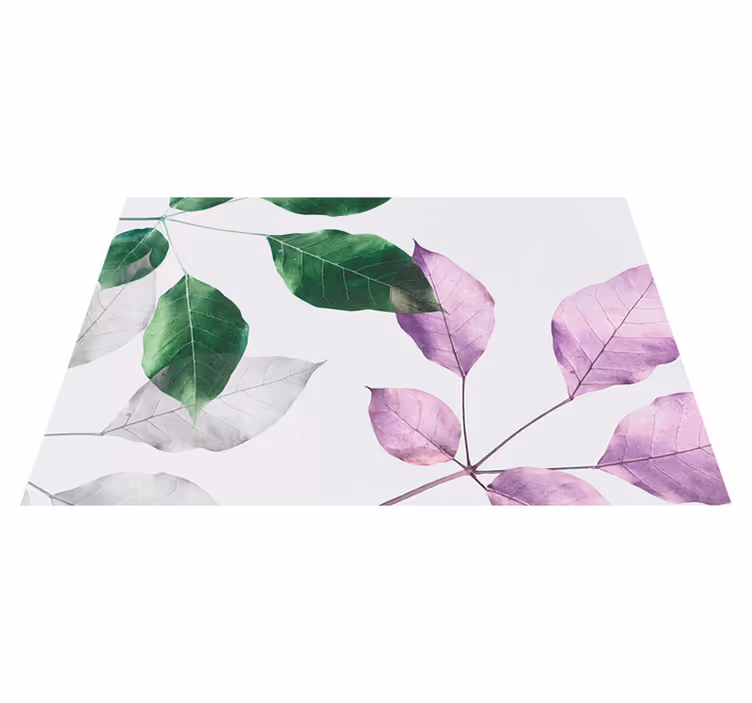 Leafy Botanical Prints floral vinyl rug - TenStickers