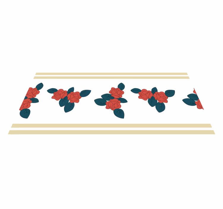 Floral Border Pattern flower rug - TenStickers