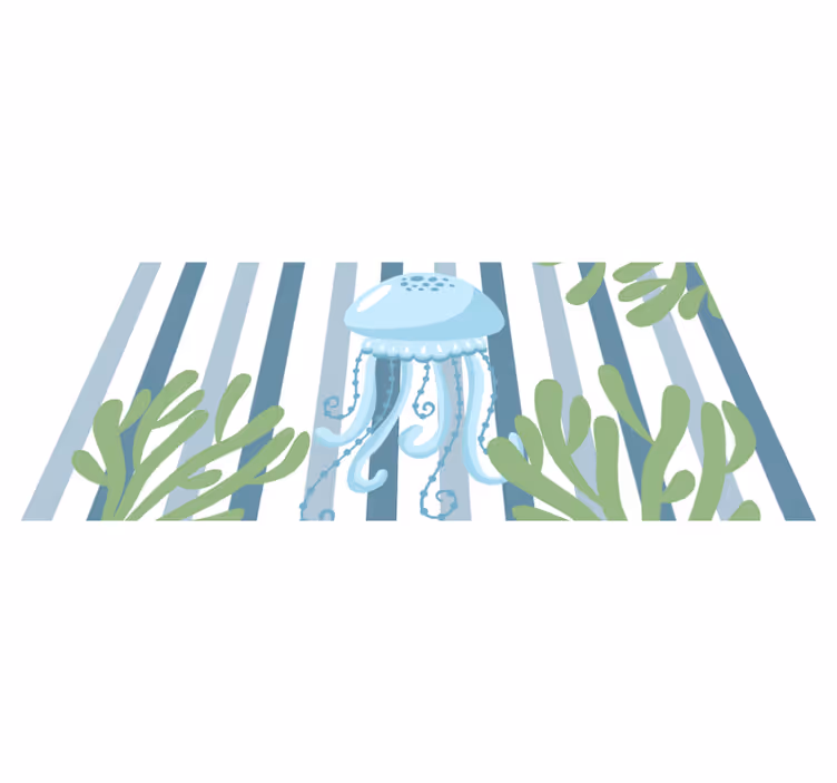 Striped Jellyfish Ocean animal mat - TenStickers