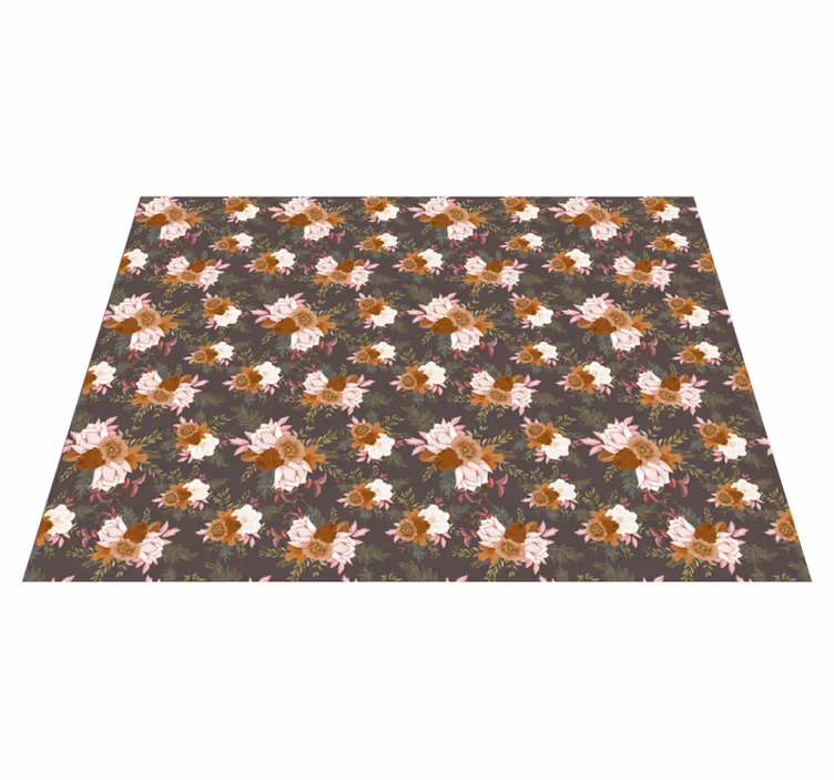 Floral vinyl rug floral pattern elegance - TenStickers
