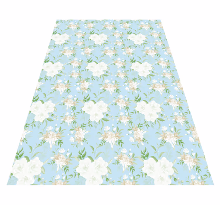 Tranquil Botanical Grace floral vinyl rug - TenStickers