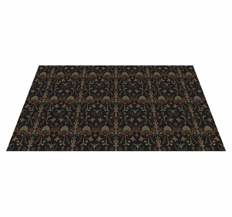 Ornate botanical patterns Vintage style rug - TenStickers