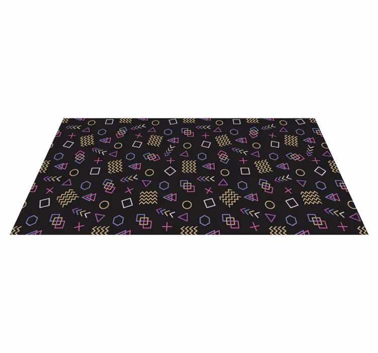 Retro Geometric Shapes vintage vinyl rug - TenStickers