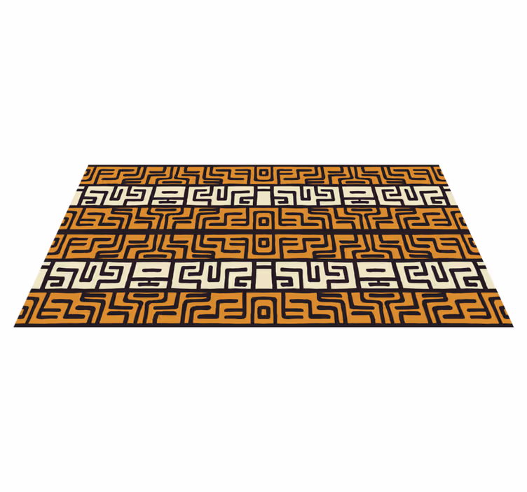 Geometric labyrinth pattern striped vinyl rug - TenStickers