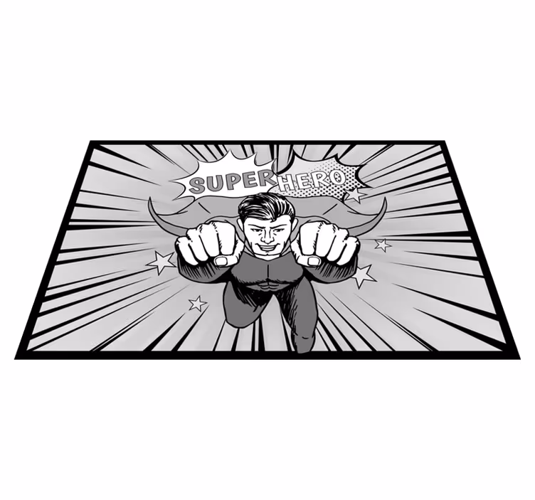 Dynamic Superhero Graphic playroom carpet - TenStickers