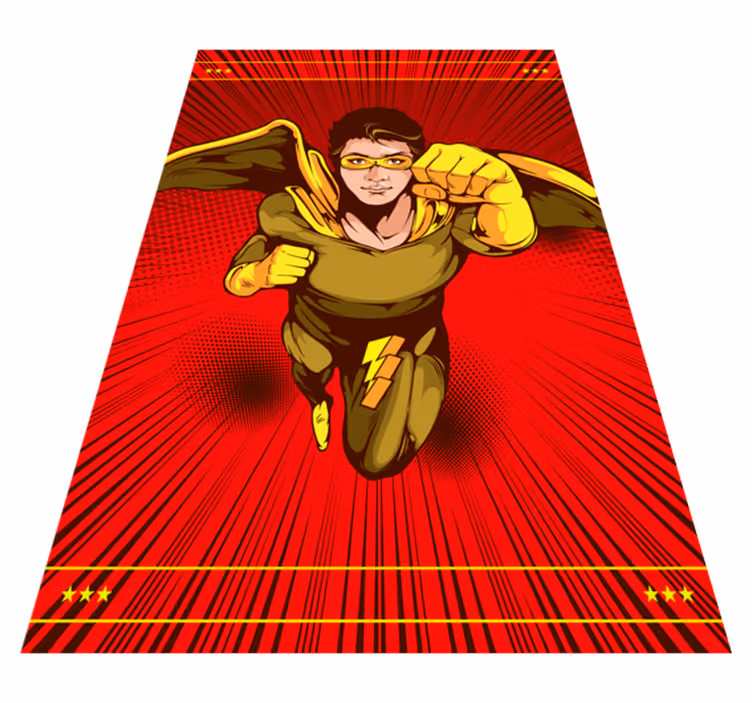 Superhero Action Pose kids vinyl rug - TenStickers