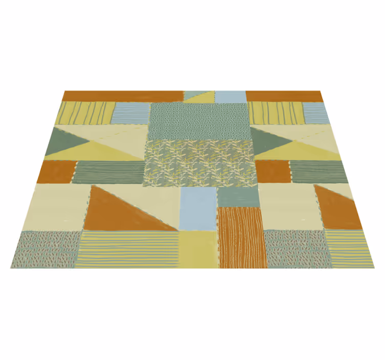 Patchwork tapestry geometric vinyl rug - TenStickers